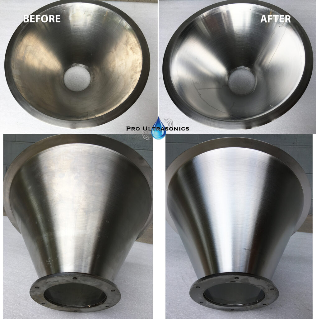 Test clean before and after pics of specialty welding parts